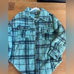 PacSun Homecoming Button Down Sherpa Shirt Shacket Women's xs/small